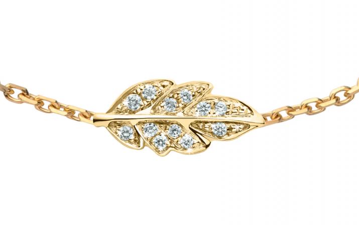 Douceur 0.035克拉树叶钻石黄金链制女士手链 - Redline - 0++