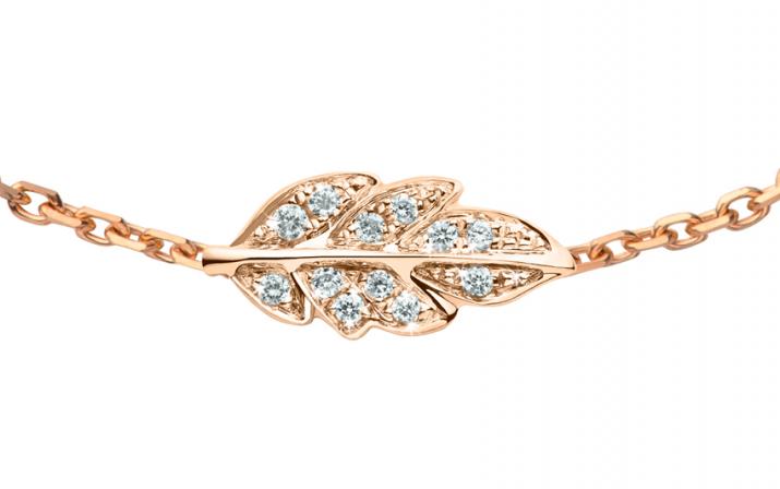 Douceur 0.035克拉树叶钻石玫瑰金链制女士手链 - Redline - 0++