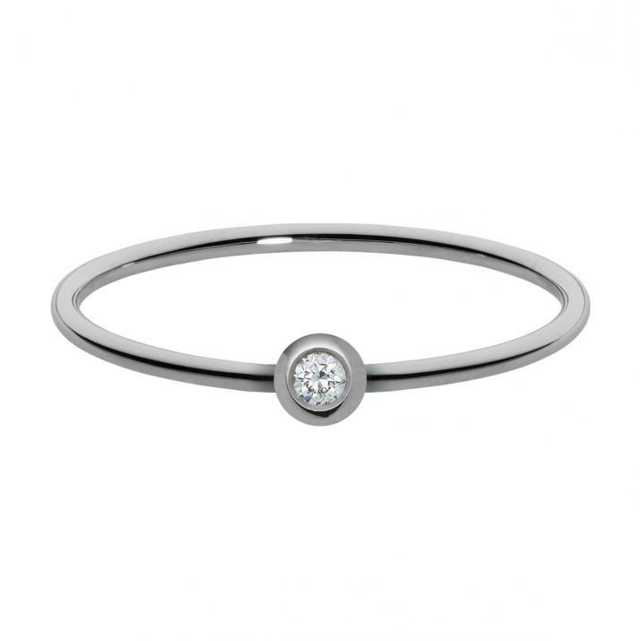 Coquette 0.05克拉圆形钻石黑金戒指 - Redline - 0++