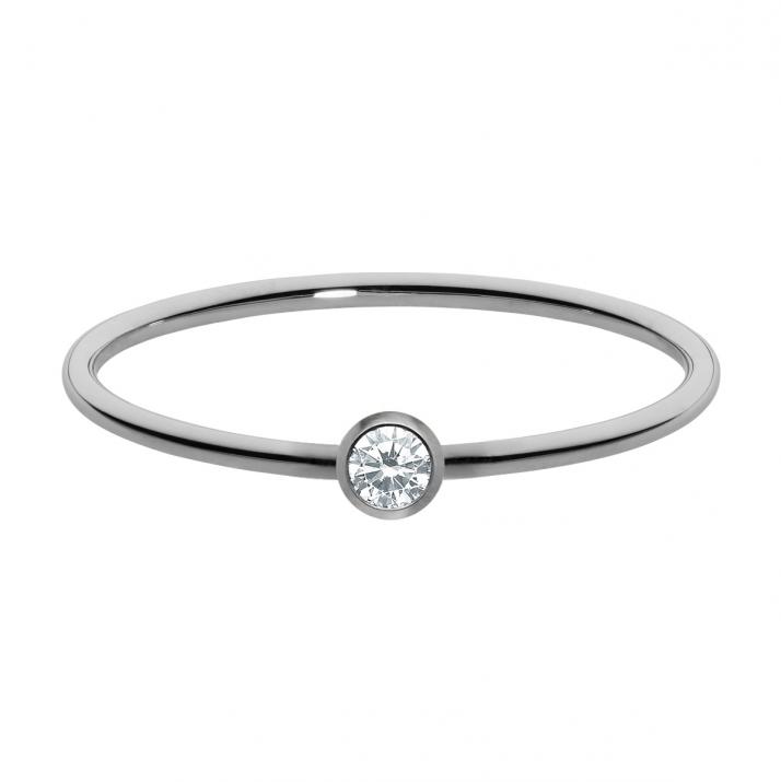 Délicate 0.05克拉圆形钻石黑金戒指 - Redline - 0++