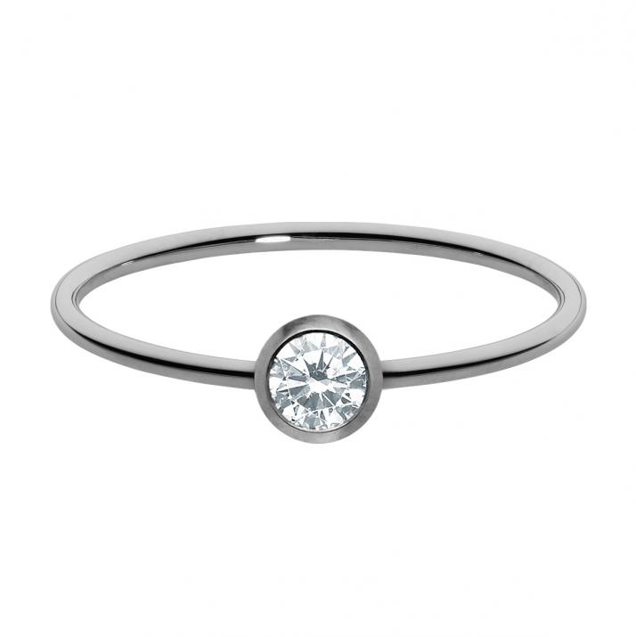 Prétentieuse 0.20克拉圆形钻石黑金戒指 - Redline - 0++