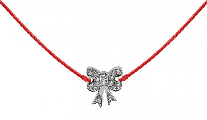 String Necklace Petit Noeud Noeud Black Gold RedLine Jewelry - Redline