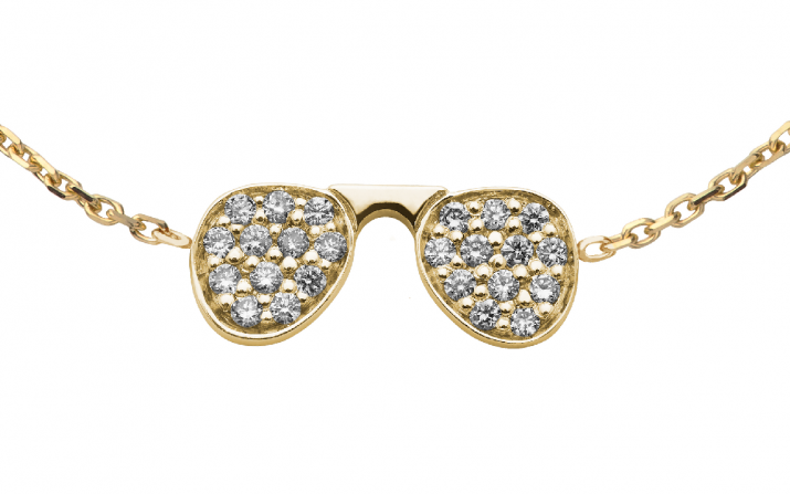 Stylé 0.12克拉墨镜圆形钻石黄金链制女士手链 - Redline - 0++