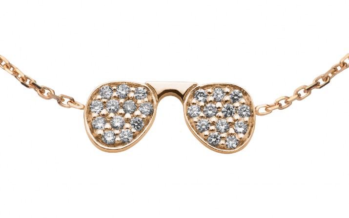 Stylé 0.12克拉墨镜圆形钻石玫瑰金链制女士手链 - Redline - 0++