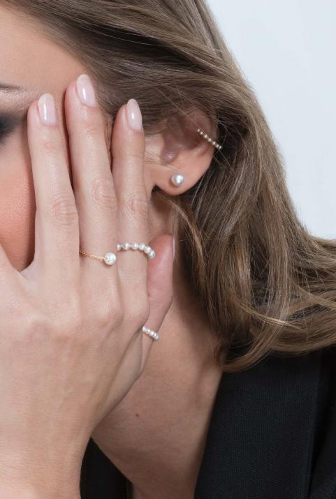 女王珍珠耳环玫瑰金 - Redline - 0++