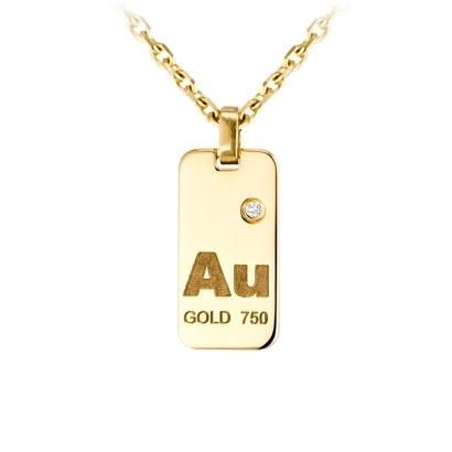 Pendentif Goldy Or 0.05克拉圆形钻石黄金链制女士项链 - Redline