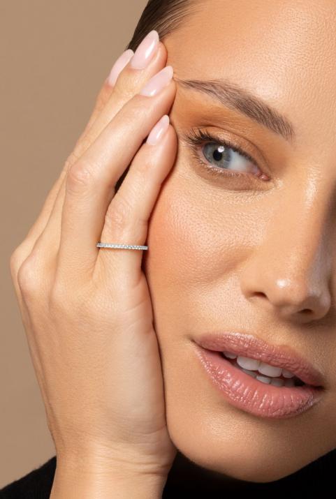 Si Joli 0.346克拉圆形钻石白金戒指 - Redline - 0++