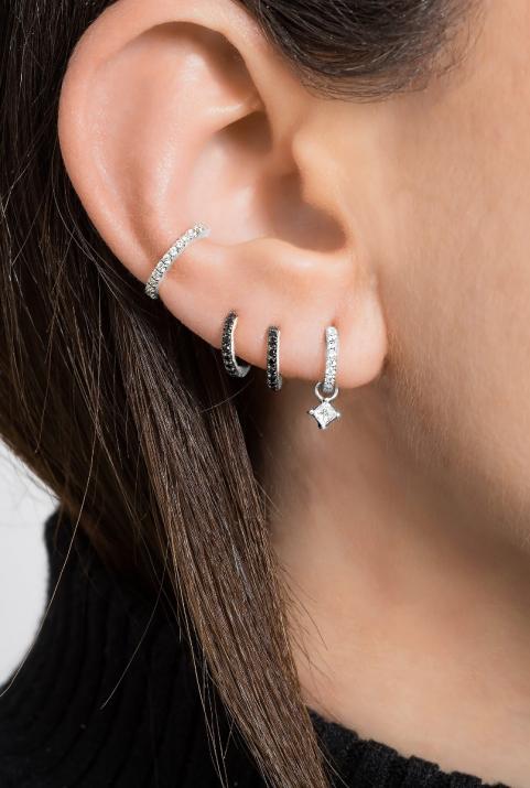 Si Joli Mini Creole Kcolor 耳环 白金 - Redline - 0++