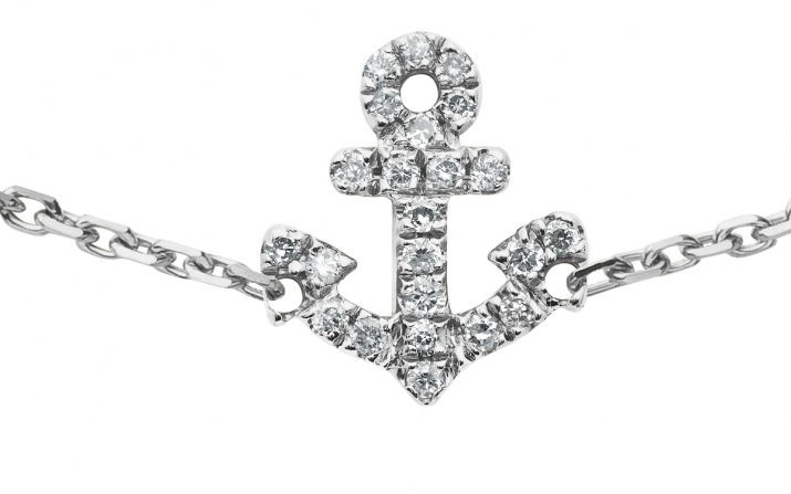 镶钻锚形白金手链 - Redline - 0++