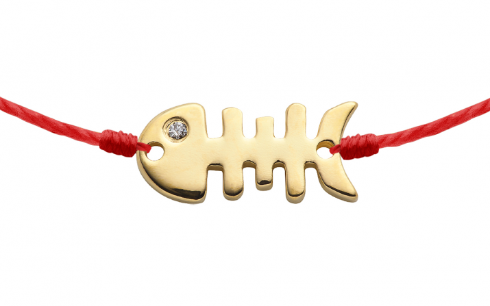 Blup Blup 0.004克拉鱼骨圆形钻石黄金绳制女士手链 - Redline - 0++