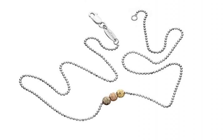 Chain Necklace Sweety Three White Gold RedLine Jewelry - Redline - 0++