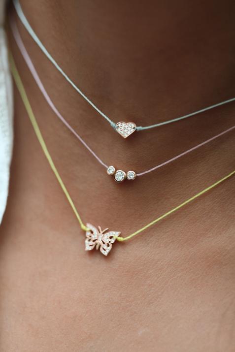 Eternity Amuro 0.20克拉圆形钻石玫瑰金绳制女士项链 - Redline - 0++