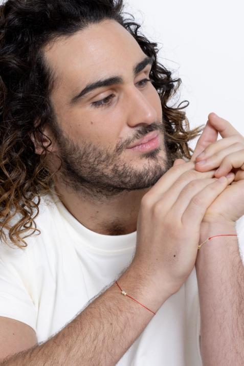 Infinite 0.15克拉圆形钻石黄金绳制男士手链 - Redline - 0++