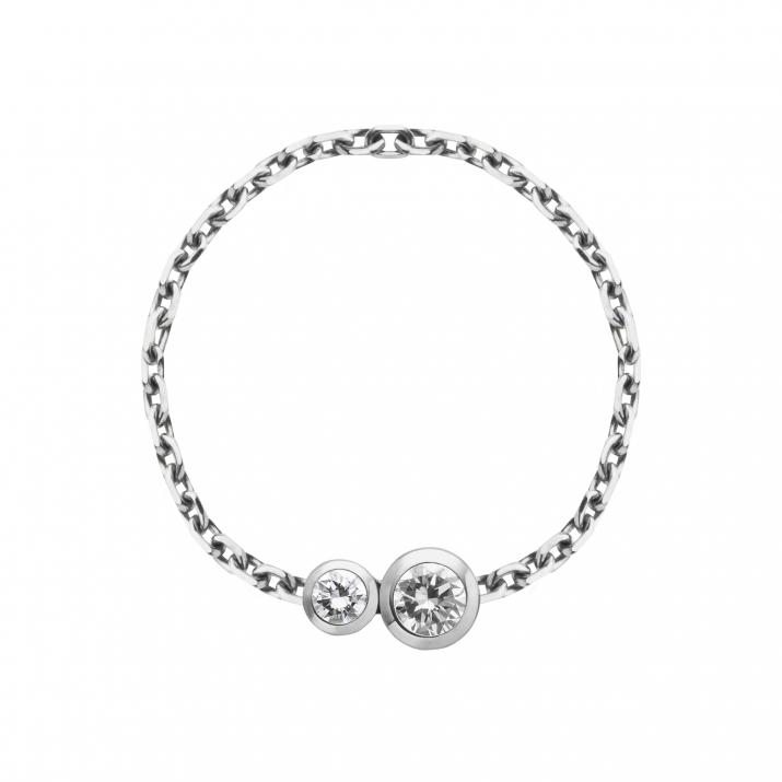 Infinite 0.15克拉圆形钻石白金链制戒指 - Redline - 0++