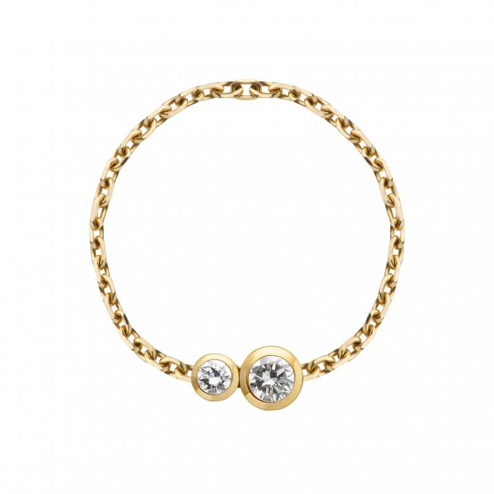 Infinite 0.15克拉圆形钻石黄金链制戒指 - Redline - 0++