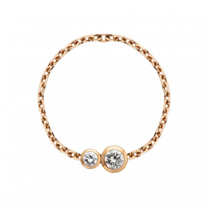 Infinite 0.15克拉圆形钻石玫瑰金链制戒指 - Redline - 0++