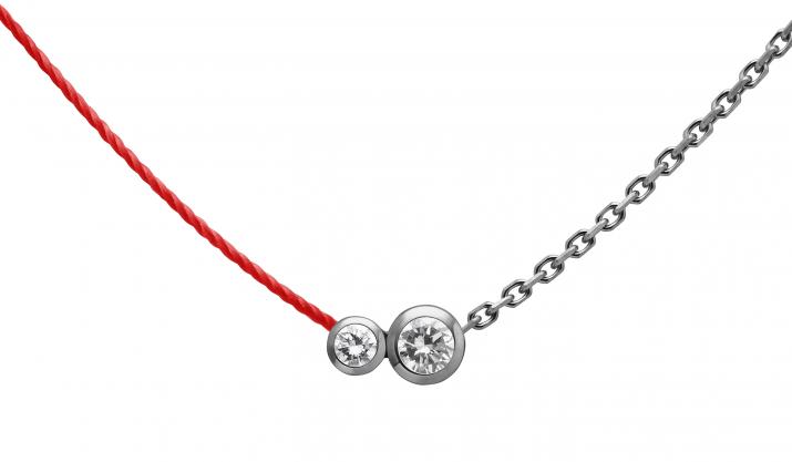 Infinite 0.15克拉圆形钻石黑金半绳半链项链 - Redline