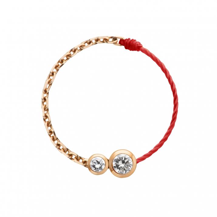 Infinite 0.15克拉圆形钻石玫瑰金绳制戒指 - Redline - 0++