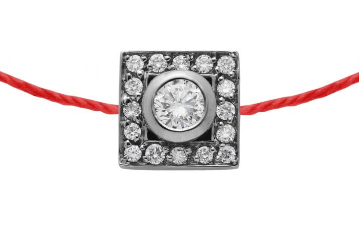 So Vip Cube 0.18克拉圆形钻石黑金绳制女士手链 - Redline - 0++