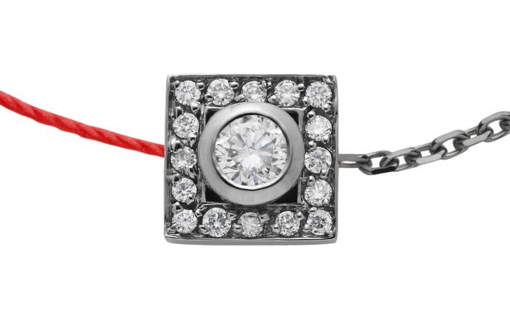 So Vip Cube 0.18克拉圆形钻石黑金半绳半链女士手链 - Redline - 0++