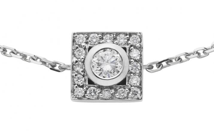 So Vip Cube 0.18克拉圆形钻石白金链制女士手链 - Redline - 0++