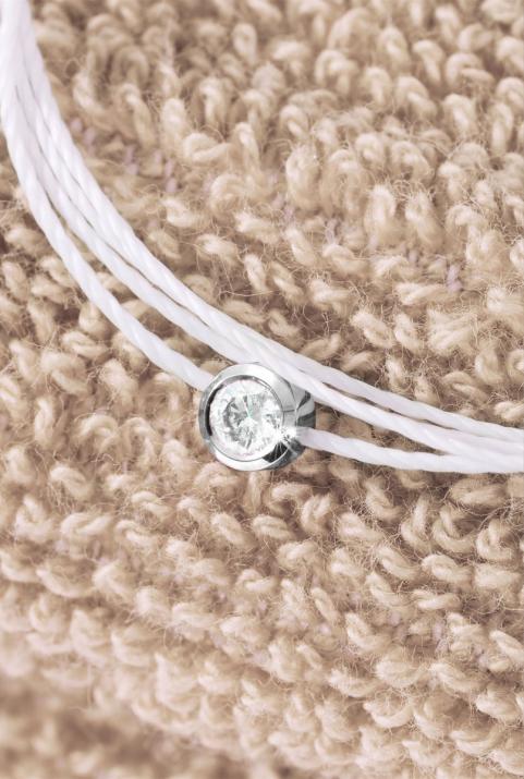 Pure Brodé 0.10克拉圆形钻石黑金多绳女士手链 - Redline - 0++