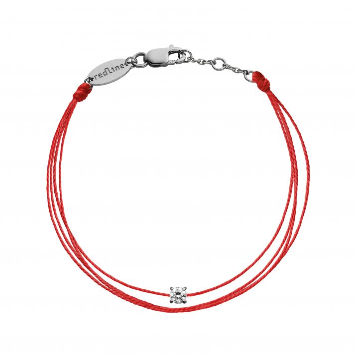 Solitaire 0.08克拉圆形钻石黑金多绳女士手链 - Redline