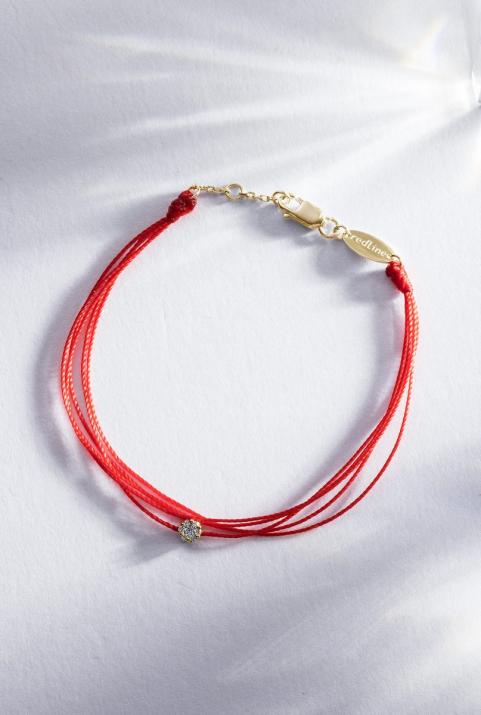 Illusion 0.05克拉圆形钻石黄金多绳女士手链 - Redline - 0++