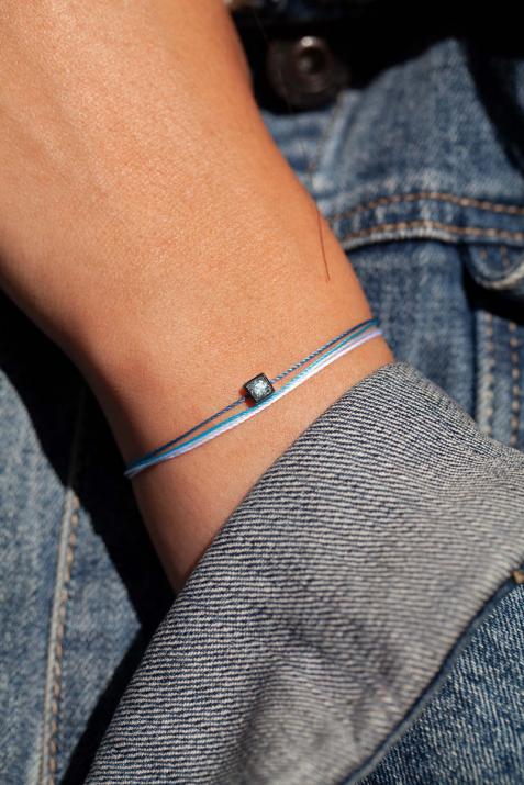 Cube Brodé 0.10克拉圆形钻石黑金多绳女士手链 - Redline - 0++