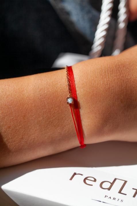 Cube Brodé 0.10克拉圆形钻石玫瑰金多绳加链女士手链 - Redline - 0++