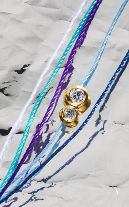 Infinite Brodé 0.15克拉圆形钻石黄金多绳女士手链 - Redline - 0++