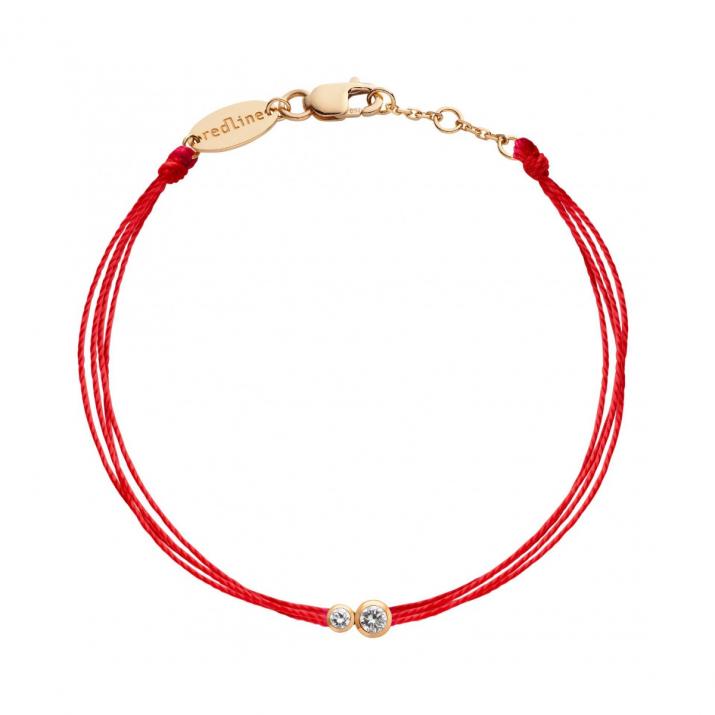 Infinite Brodé 0.15克拉圆形钻石玫瑰金多绳女士手链 - Redline - 0++