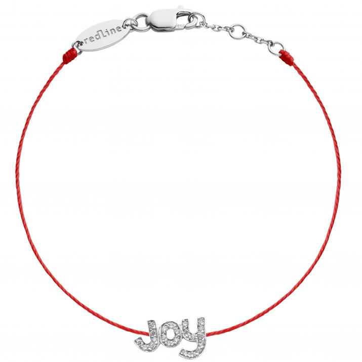 Joy 0.11克拉圆形钻石白金绳制女士手链 - Redline