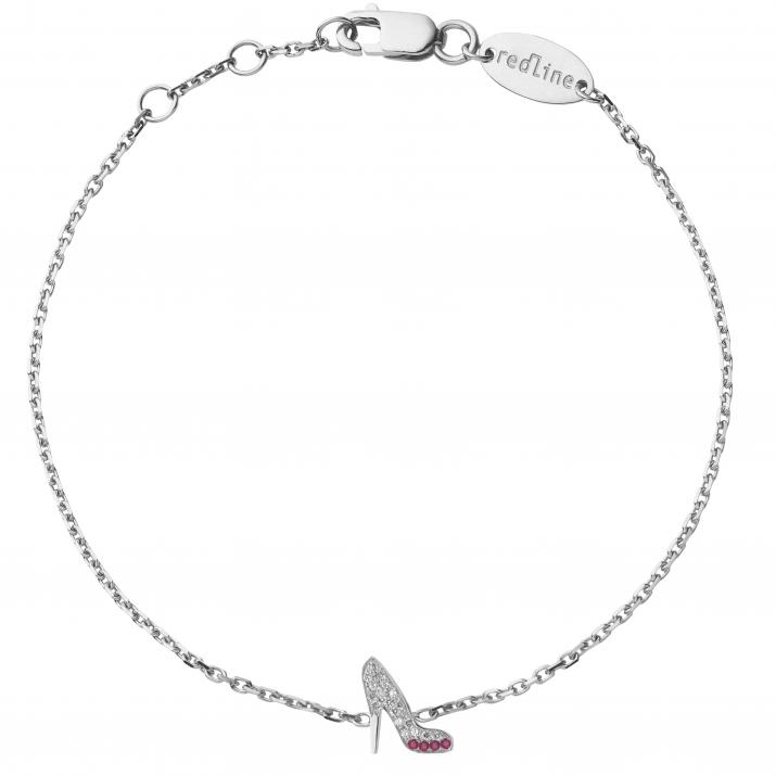 Chain Bracelet Gossip Dia+Rubis White Gold RedLine Jewelry - Redline - 0++