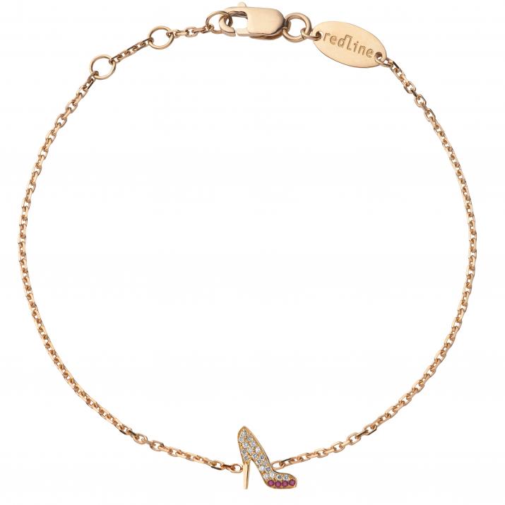 Chain Bracelet Gossip Dia+Rubis Rose Gold RedLine Jewelry - Redline - 0++