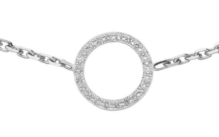 Mini Aurelange 0.10克拉圆形钻石白金链制女士手链 - Redline - 0++