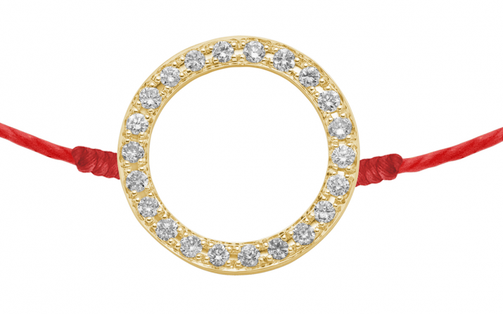 Aurelange 0.16克拉圆形钻石黄金绳制女士手链 - Redline - 0++