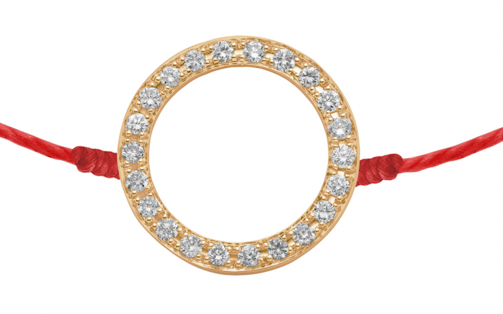 Aurelange 0.16克拉圆形钻石玫瑰金绳制女士手链 - Redline - 0++