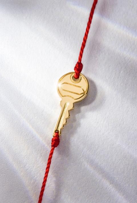 Clé 0.085克拉钥匙圆形钻石黄金绳制女士手链 - Redline - 0++