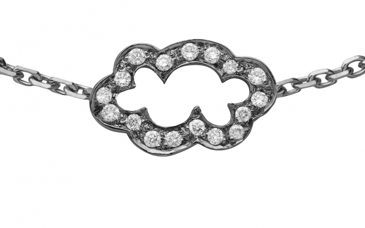 Nuage 0.09克拉云朵圆形钻石黑金链制女士手链 - Redline - 0++