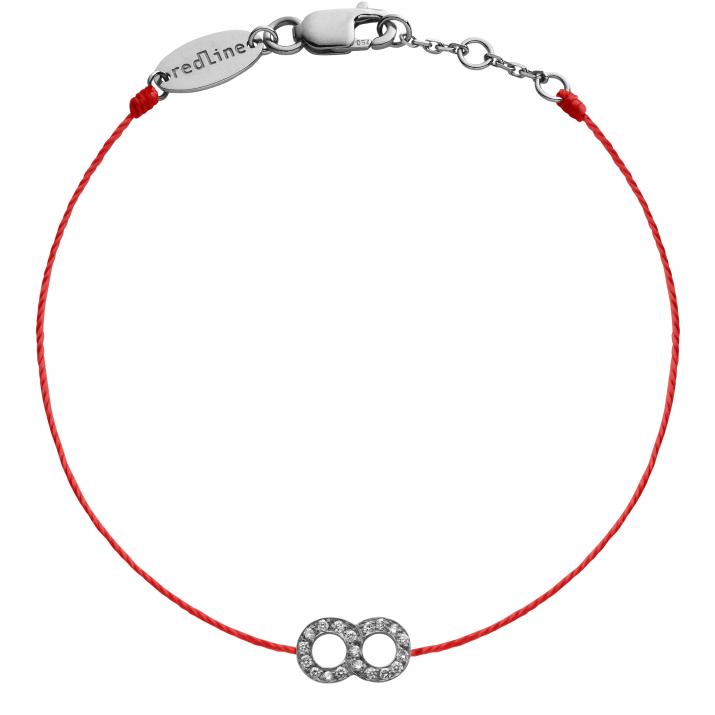 8 0.10克拉圆形钻石黑金绳制女士手链 - Redline - 0++