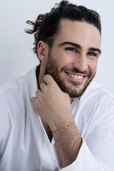 Tube 0.05克拉圆形钻石玫瑰金绳制男士手链 - Redline - 0++