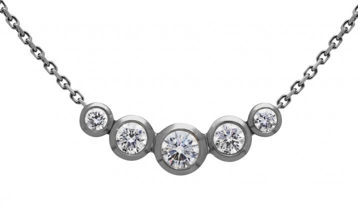 The Five 0.50克拉圆形钻石黑金链制女士项链 - Redline - 0++