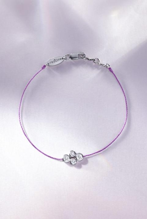 The Four 0.30克拉圆形钻石黑金绳制女士手链 - Redline - 0++