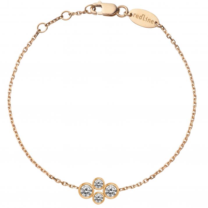 The Four 0.30克拉圆形钻石玫瑰金链制女士手链 - Redline - 0++