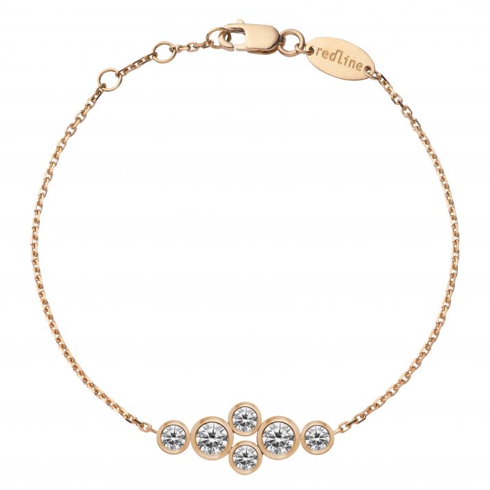 The Full 0.40克拉圆形钻石玫瑰金链制女士手链 - Redline - 0++