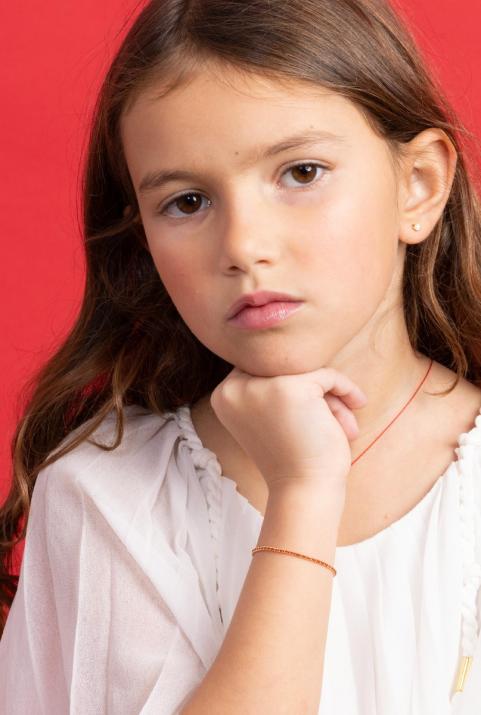 Aurore 黑钻黄金绳制儿童手链 - Redline - 0++