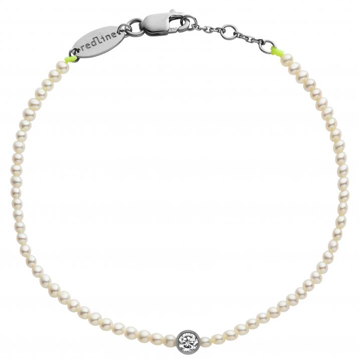 Diamond & Pearl Bébé Pure 0.05克拉圆形钻石黑金绳制女士手链 - Redline - 0++