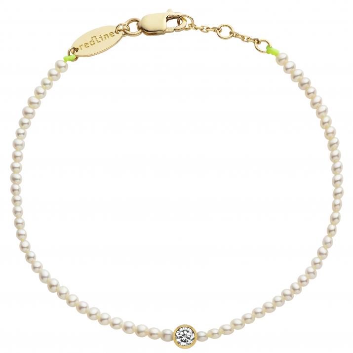Diamond & Pearl Bébé Pure (S) 0.05克拉圆形钻石黄金绳制儿童手链 - Redline - 0++