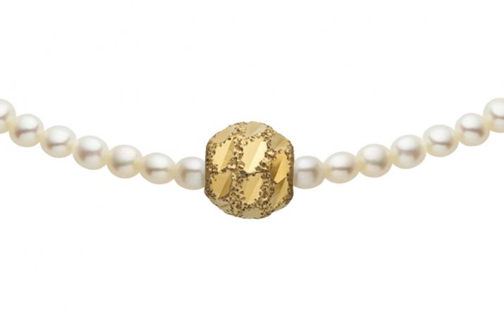 黄金珍珠和金属球手链 - Redline - 0++